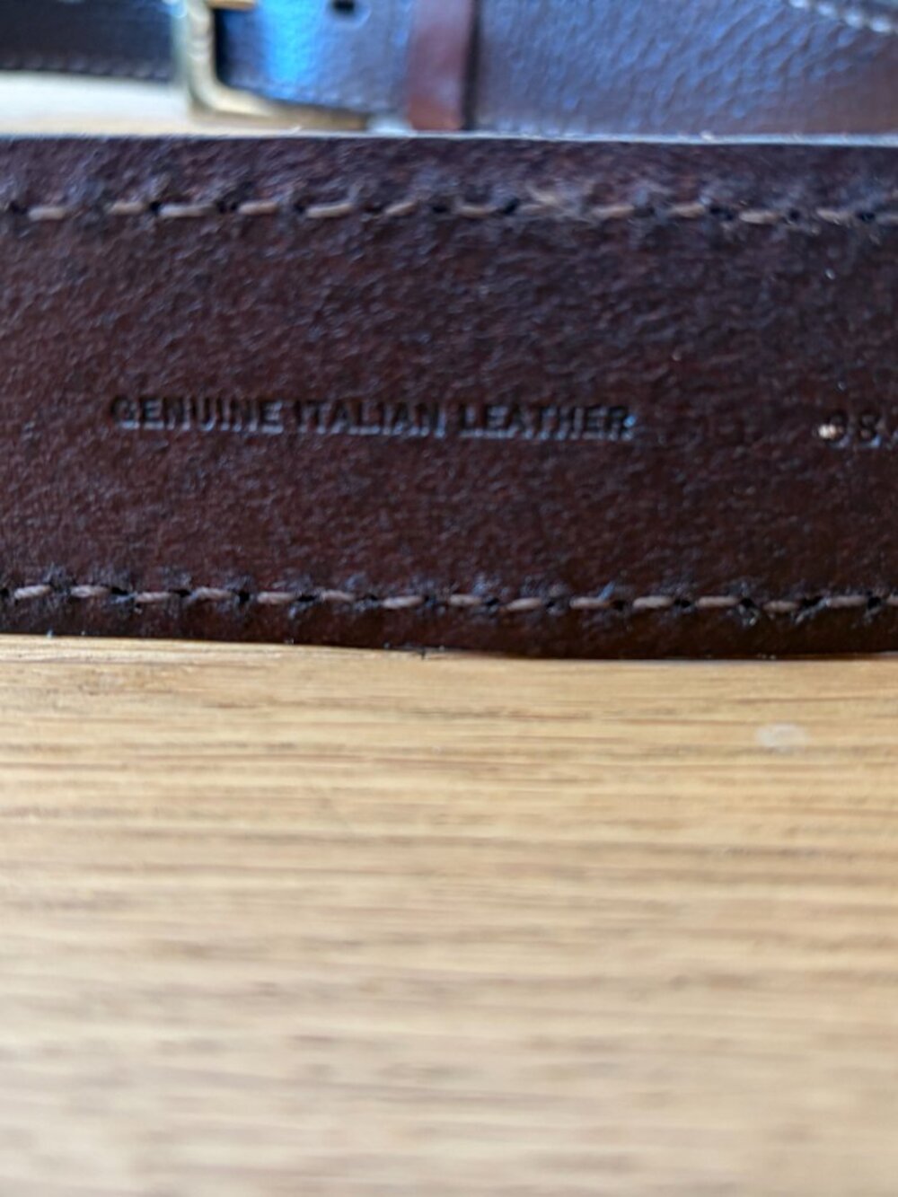 John Varvatos Brown Genuine Italian Leather Belt Size 32/80, Excellent Condition - Picture 3 of 5